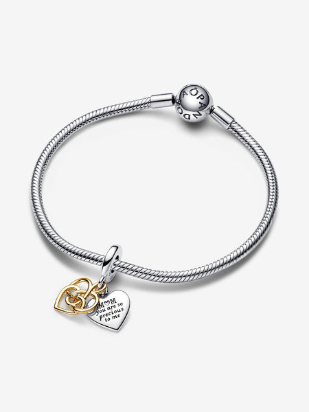 Pandora Lab-grown Diamond Engravable Mom Double Dangle Charm