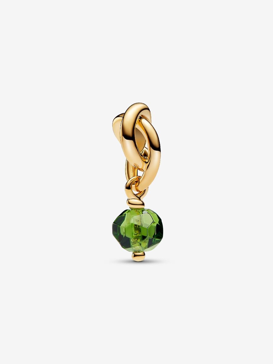 Pandora Faceted Spring Green Eternity Circle Dangle Charm