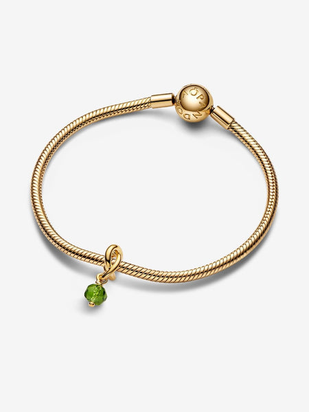 Pandora Faceted Spring Green Eternity Circle Dangle Charm