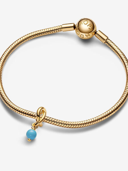 Pandora Turquoise Blue Eternity Circle Dangle Charm