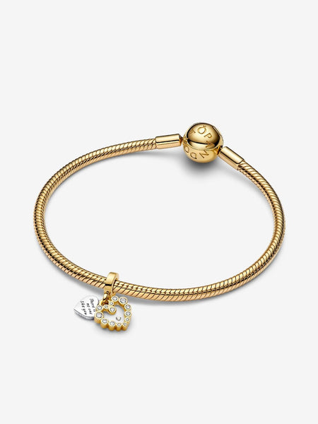 Pandora Sparkling Heart Double Dangle Charm