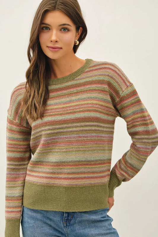 girl in green sweater
