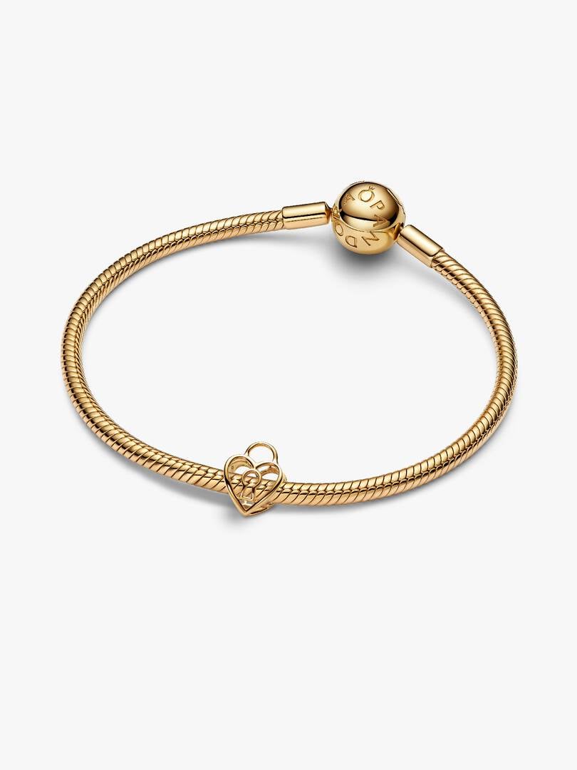 Openwork Heart Padlock Charm