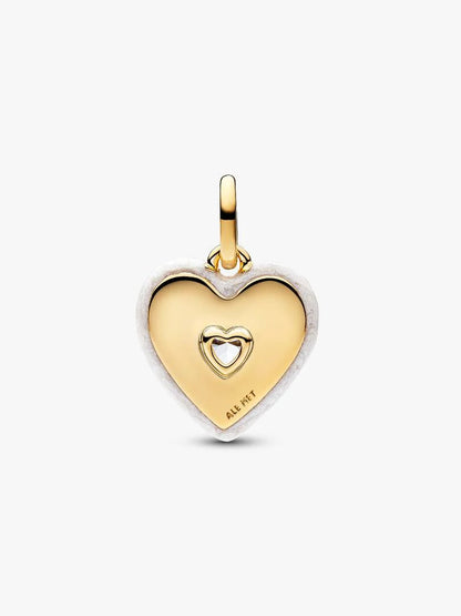 Radiating White Heart Medallion Charm