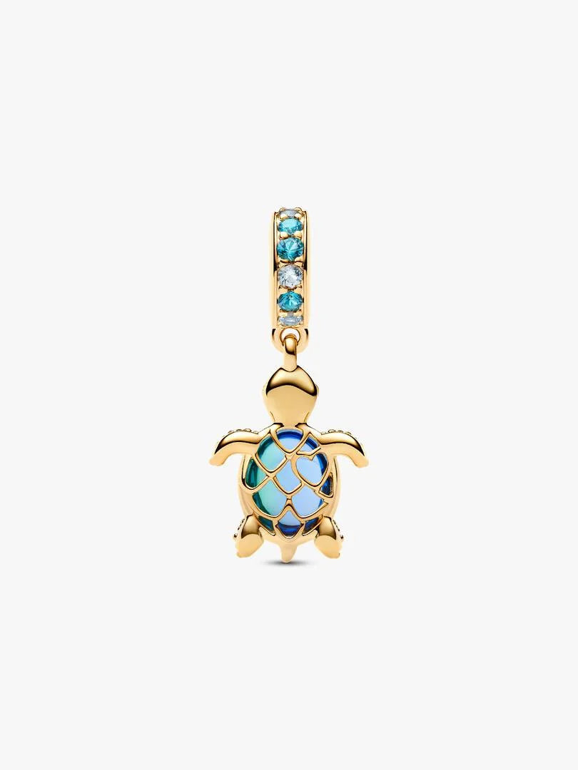 Sea Turtle Murano Glass Dangle Charm