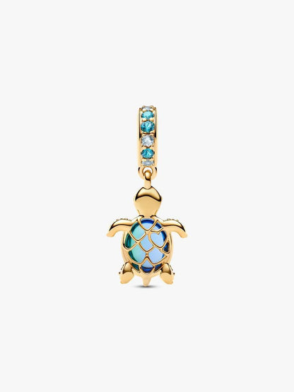 Sea Turtle Murano Glass Dangle Charm