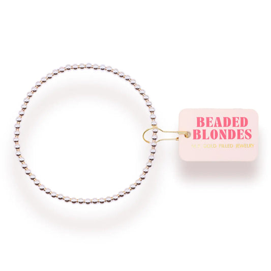 3mm Silver Beaded Bracelet