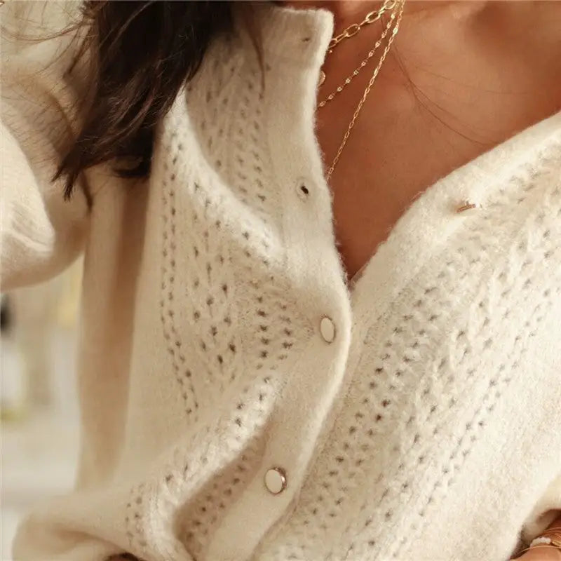 Crochet Lace Button Front Cardigan