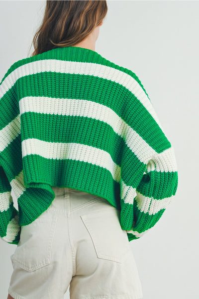 Striped V-Neck Cardigan