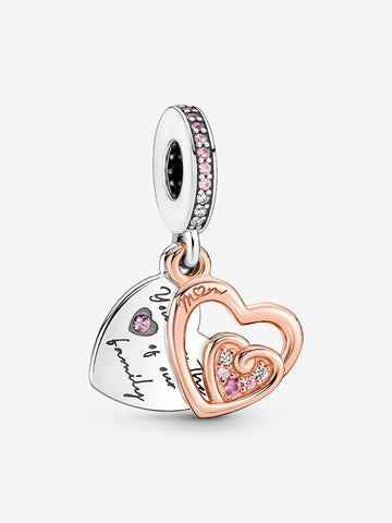 Pandora Entwined Infinite Hearts Double Dangle Charm