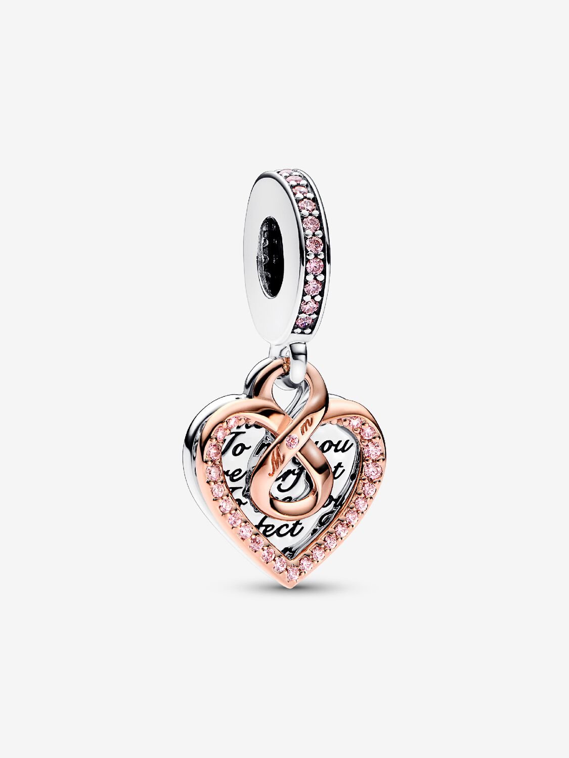 Pandora Two-tone Infinity Heart Double Dangle Charm