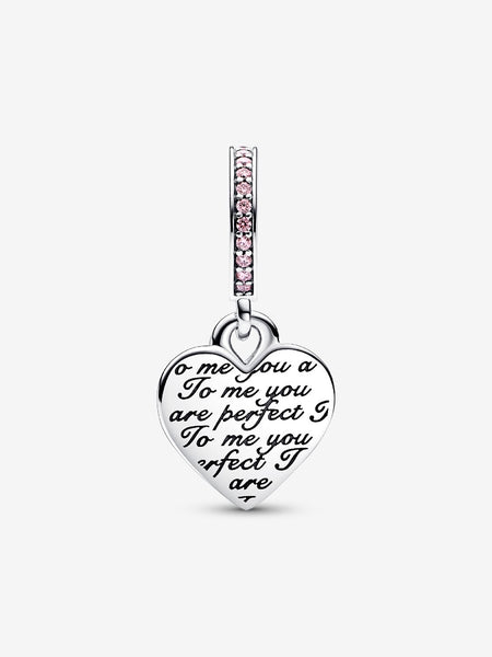 Pandora Two-tone Infinity Heart Double Dangle Charm