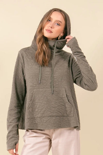 Textured Knit Hoodie