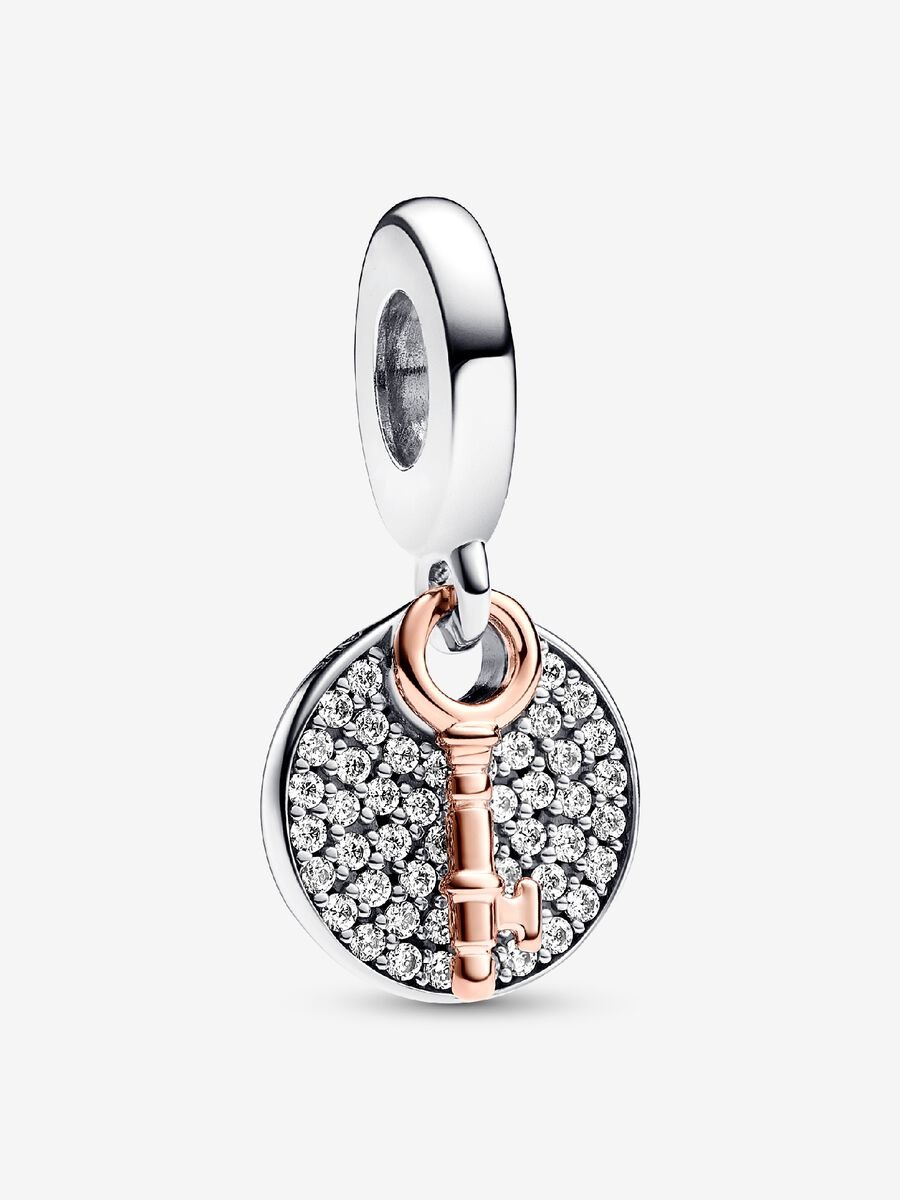 Pandora Two-tone Key to Happiness Double Dangle Charm