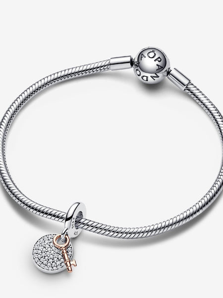 Pandora Two-tone Key to Happiness Double Dangle Charm