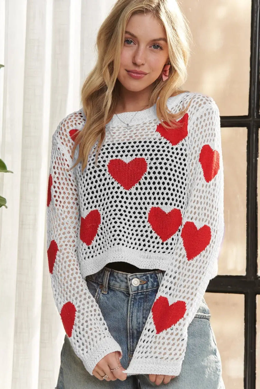 Heart Crochet Sweater