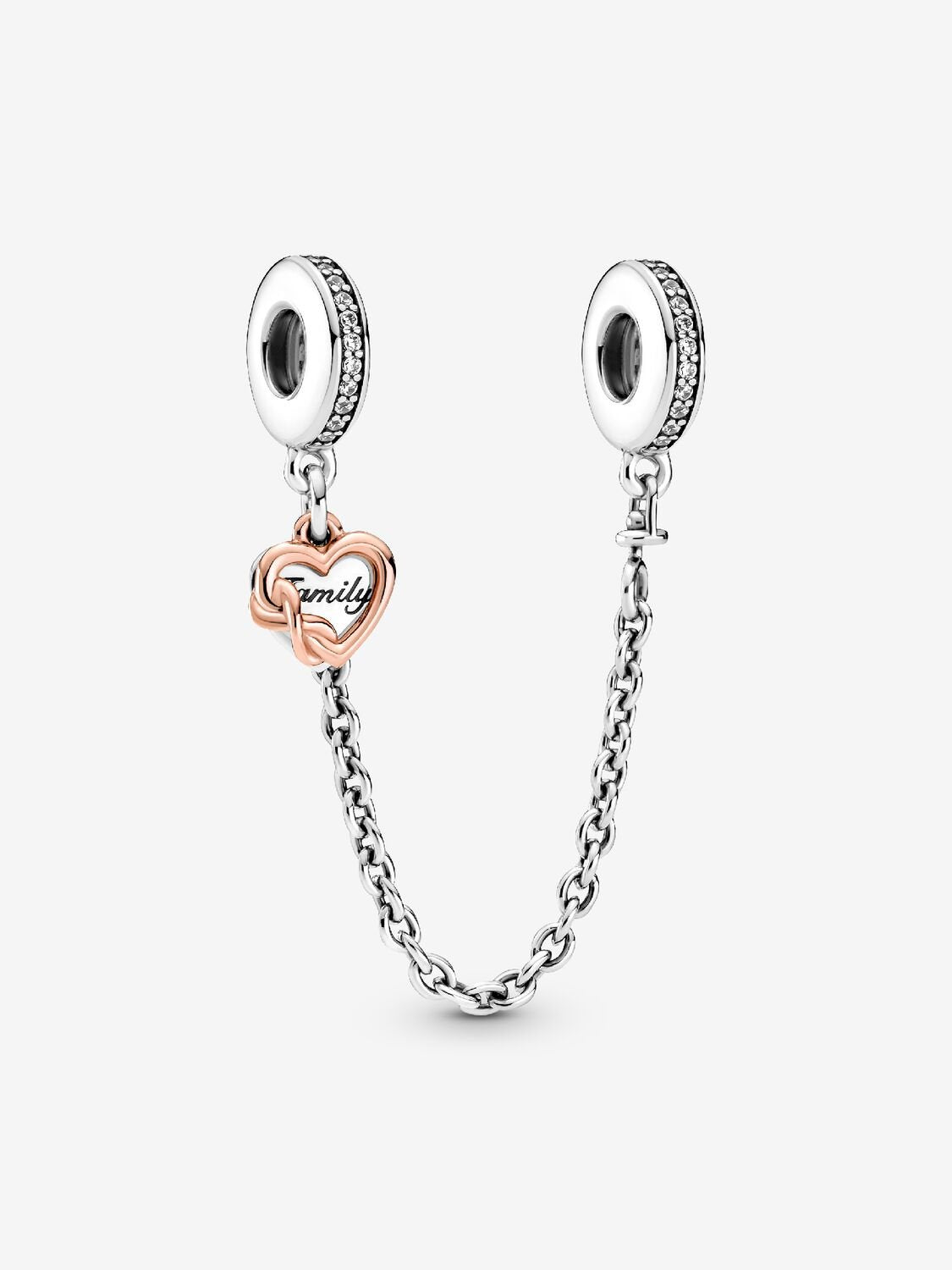 Pandora Family Heart Safety Chain Charm