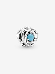 Pandora December Turquoise Blue Eternity Circle Charm