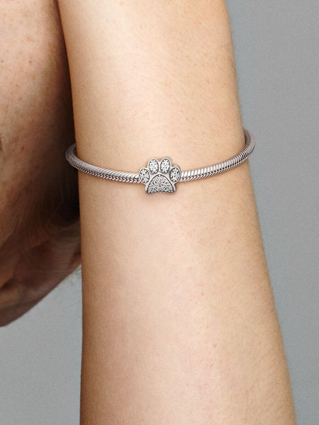 Pandora Sparkling Paw Print Charm
