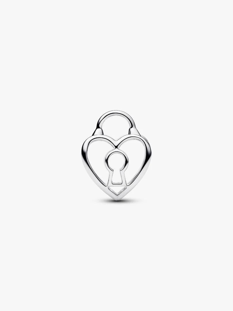 Openwork Heart Padlock Charm