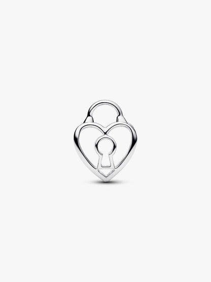 Openwork Heart Padlock Charm