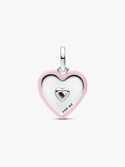 Radiating Pink Heart Medallion Charm