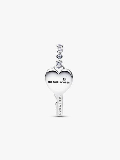Opalescent Heart Key Dangle Charm