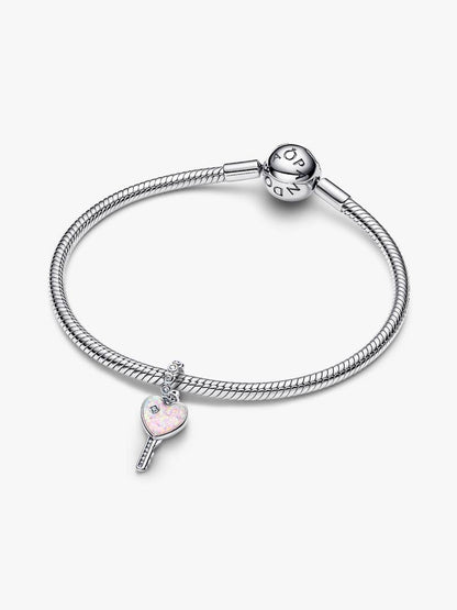 Opalescent Heart Key Dangle Charm