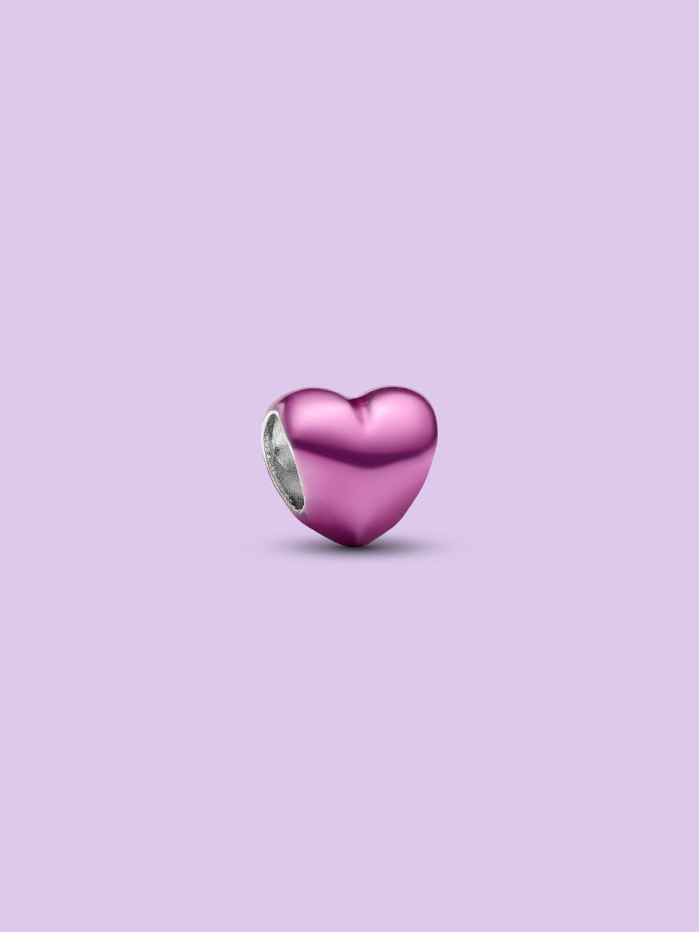 pink metallic heart charm 