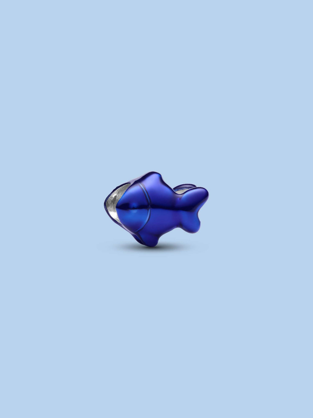 metallic blue fish charm