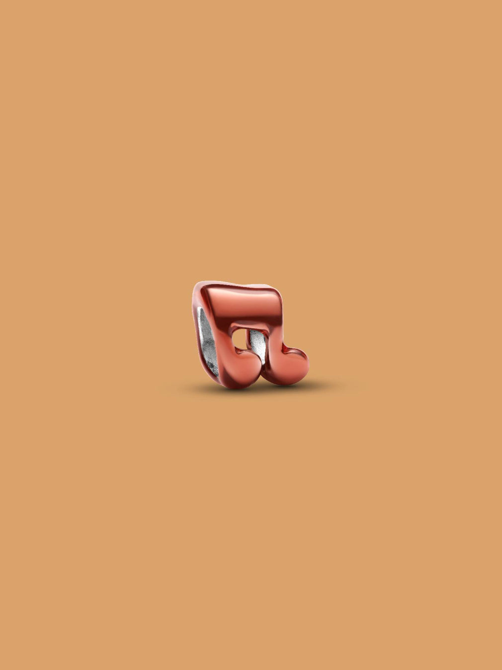 metallic orange music note charm 