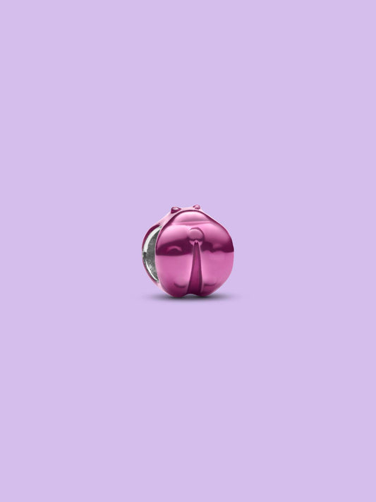 pink metallic ladybug charm