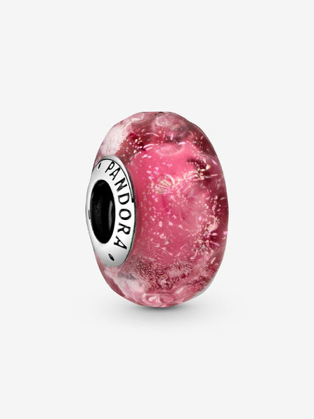 Pandora Wavy Fancy Pink Murano Glass Charm