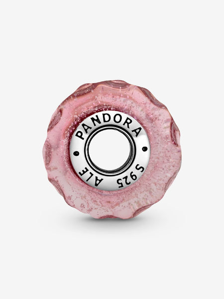 Pandora Wavy Fancy Pink Murano Glass Charm