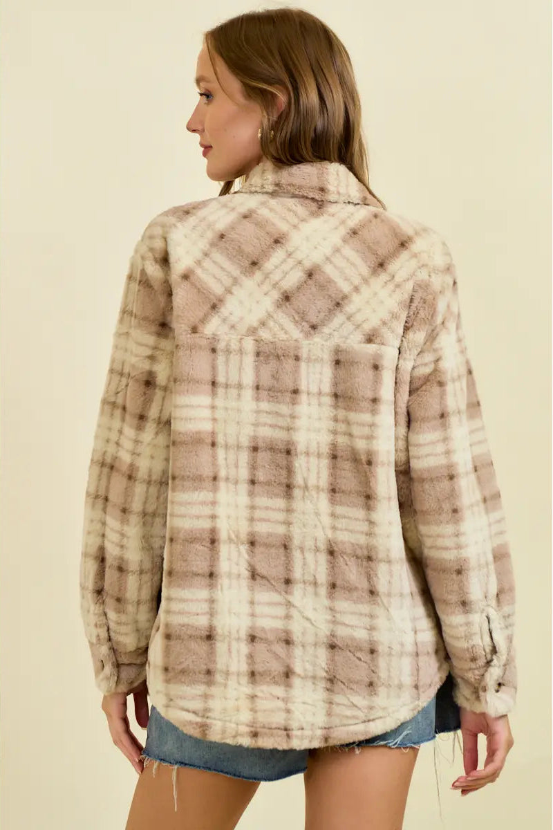 Faux Fur Plaid Shacket