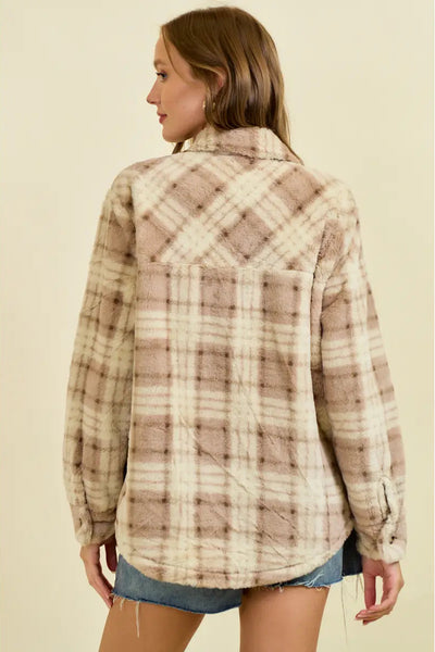 Faux Fur Plaid Shacket