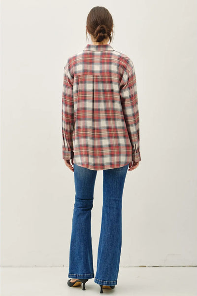 Classic Rosewood Plaid Button Up