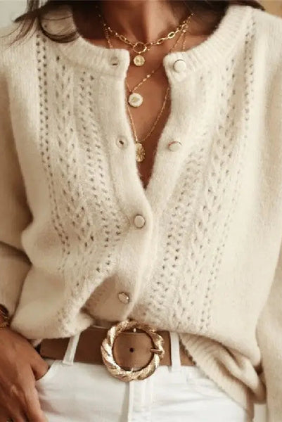 Crochet Lace Button Front Cardigan