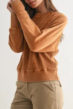 Cozy Waffle Knit Pullover
