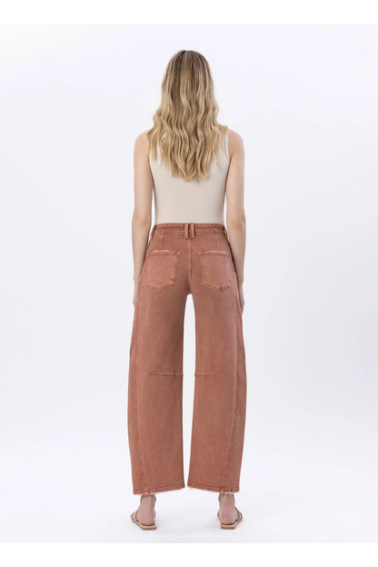 High Rise Twist Barrel Jeans