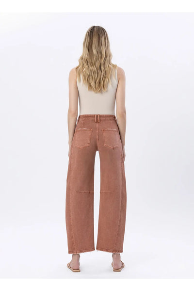 High Rise Twist Barrel Jeans