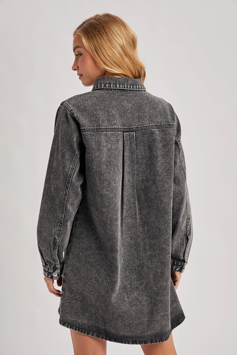 Denim Button Down Shirt Dress