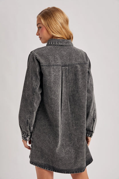 Denim Button Down Shirt Dress