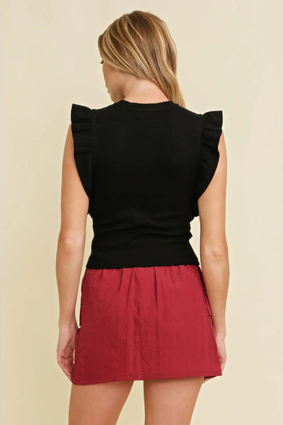 Ruffle Cap Sleeve Top