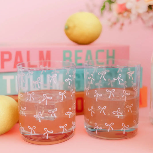 Pink Bows Cocktail Glass