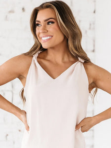 Raelynn V-Neck Knotted Tank Top