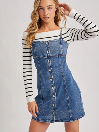 Denim Button Down Mini Dress