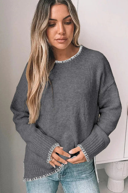 Split-End Pullover Sweater