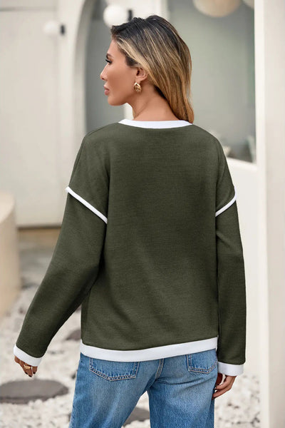 Contrast Color Trim Top