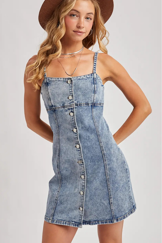 Denim Button Down Mini Dress